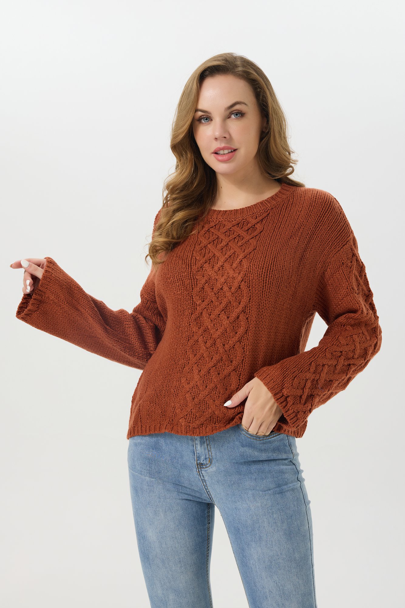Hearth cable crew sweater