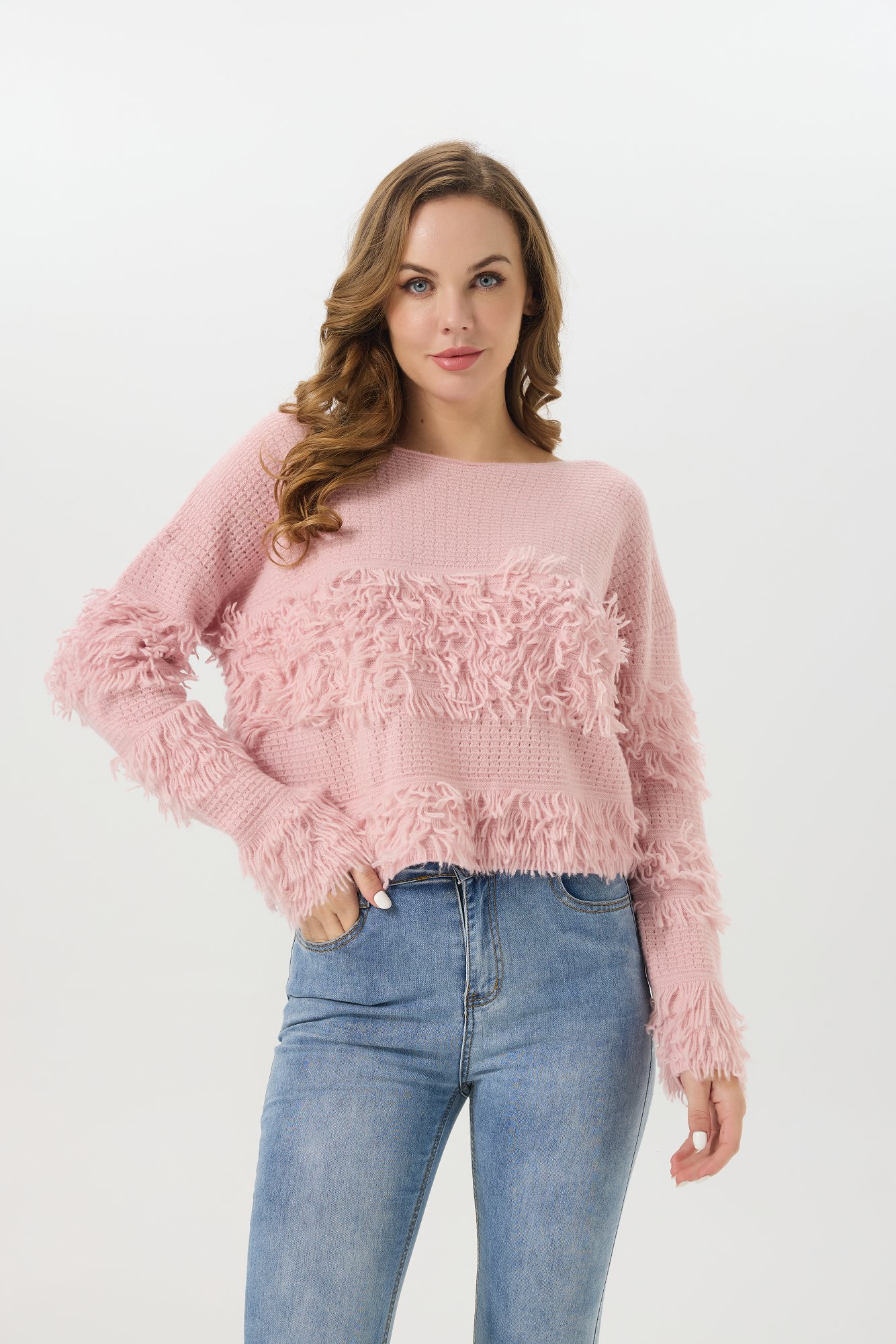 Confetti fringe sweater